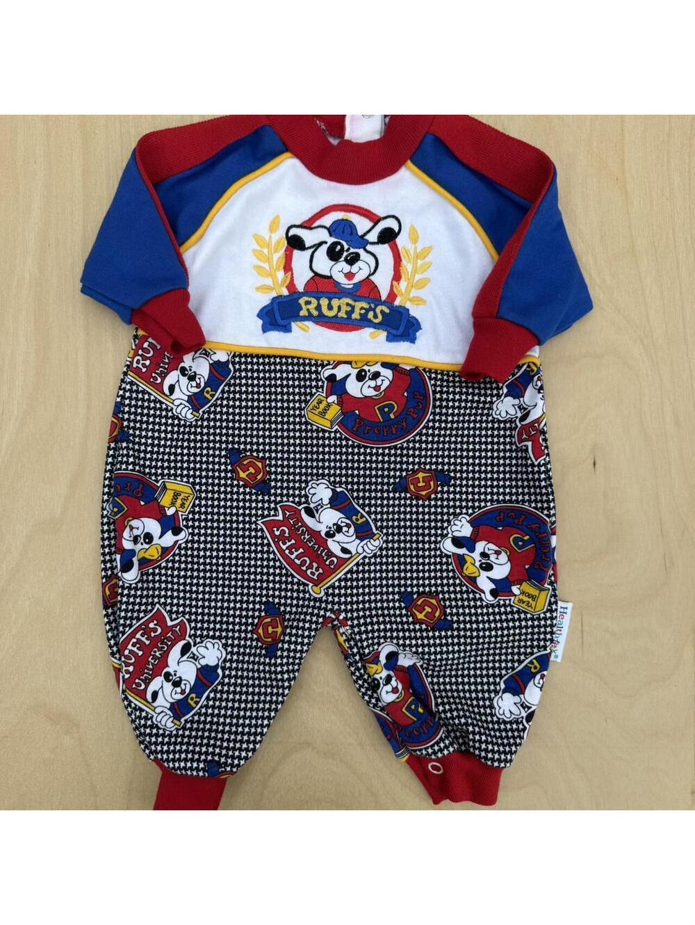 Healthtex Ruffs University baby romper color block